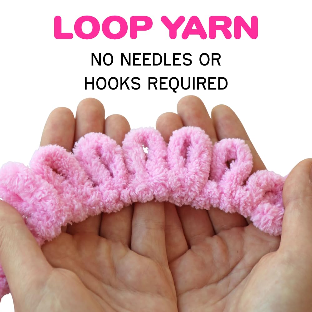 Anfänger-Bastelset - Easy Loop Garn Baby Decke Kit für Erwachsene & Kinder, DIY Armstrickset mit weichem Chenille-Garn, perfektes handgemachtes Geschenk (Blau)