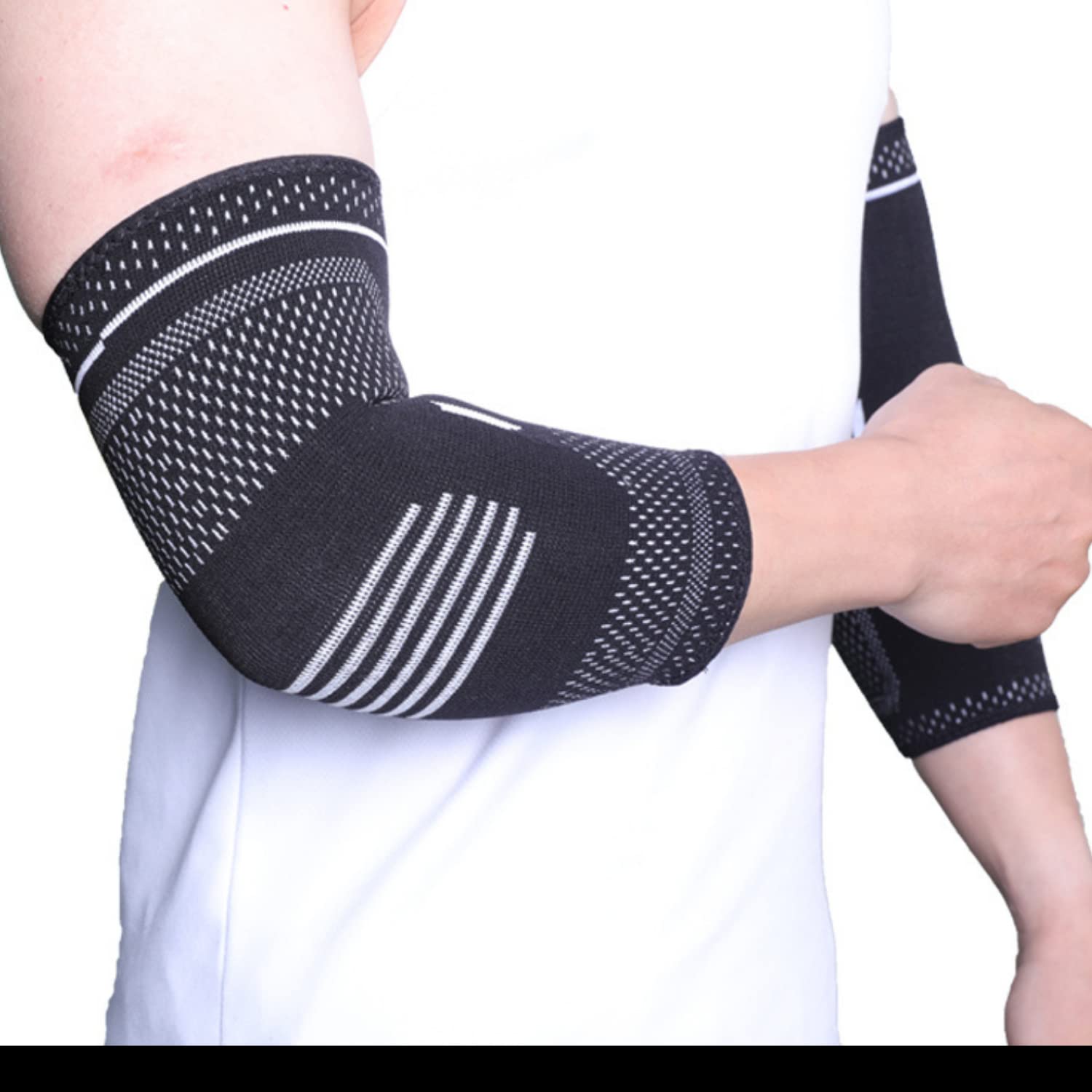 Kotszr Elbow Brace Compression Sleeve - Instant Arm Support Elbow Sleeves for Tendonitis, Arthritis, Bursitis, Golfers & Tennis Elbow Brace, Treatment, Workouts, Weightlifting (M)