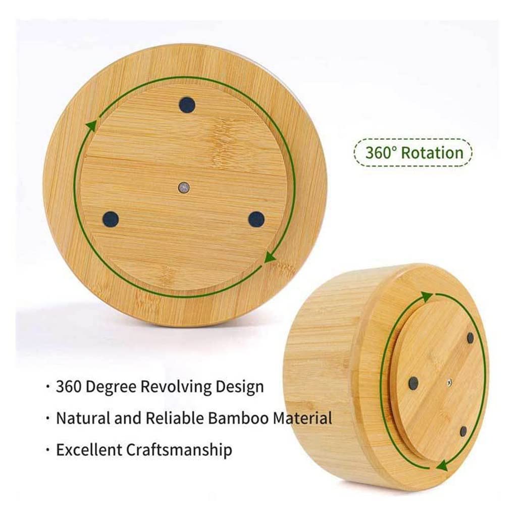 Portalápices de bambú y madera, recipiente de almacenamiento de cepillo giratorio, caja de almacenamiento de Control remoto de escritorio, almacenamiento de herramientas for uñas