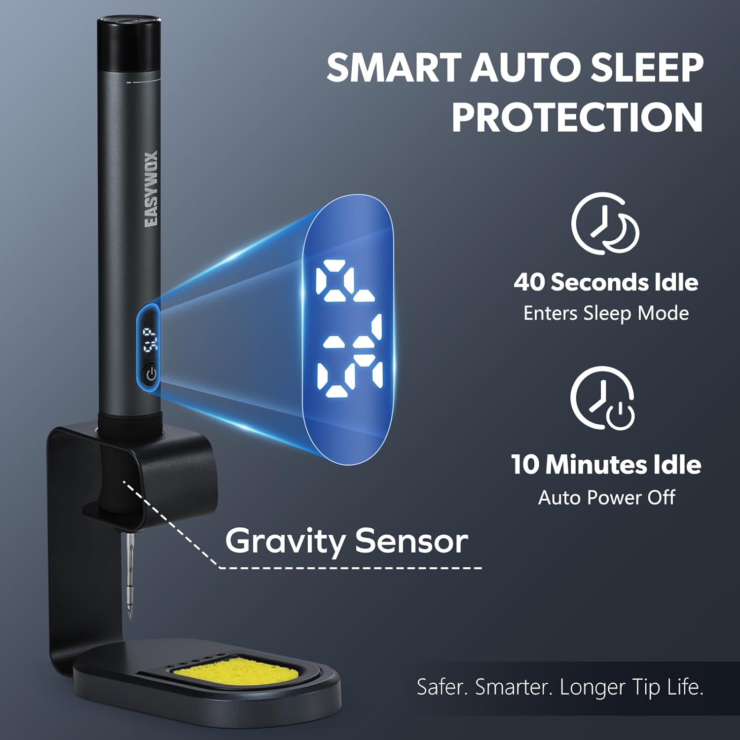 Cordless Soldering Iron w/LED Light, Portable Soldering Iron Kit Rechargeable, 7S Fast Heating (392°F- 842°F), Auto Sleep, 3 Precision Soldering Tips (C210), Soldering Pen for Precision Repair
