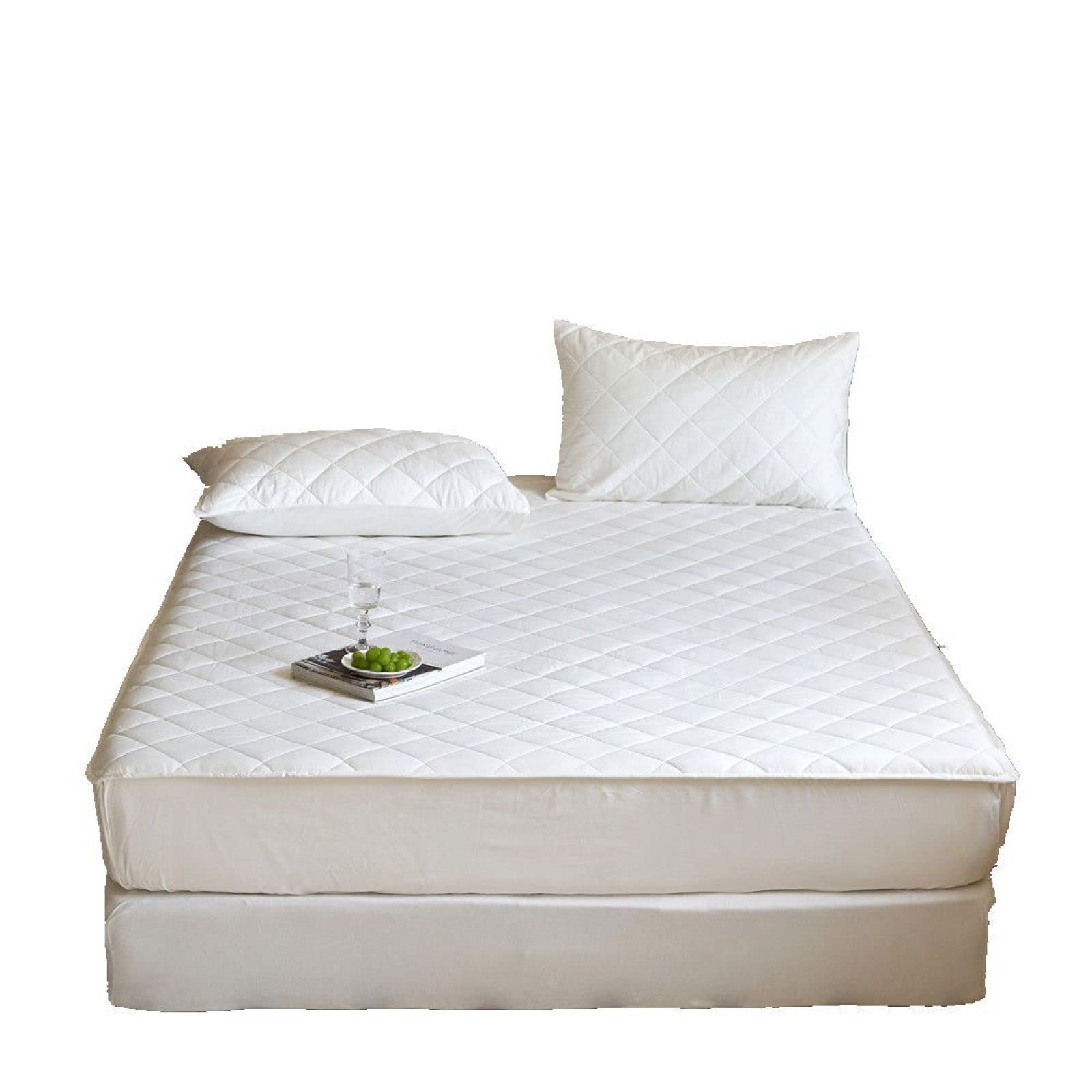 Sábanas bajeras extraprofundas para colchón, funda de colchón acolchada gruesa de algodón de color sólido, para dormitorio, habitación de invitados, vacaciones, hogar, gris oscuro, 180 x 200 cm