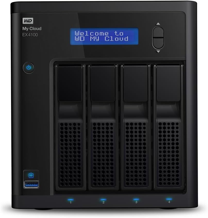 WD My Cloud EX4100, 16 TB (4 x 4 TB) 4-Bay Pre-configured 16 TB NAS with WD Red drives