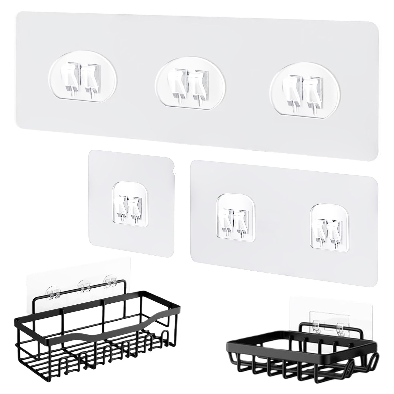 OGNWFUNK Adhesive Replacement Compatible with Eudele 15 Pack Shower Caddy Adhesive Hooks No-Drill Shower Shelf Adhesive for Bathroom