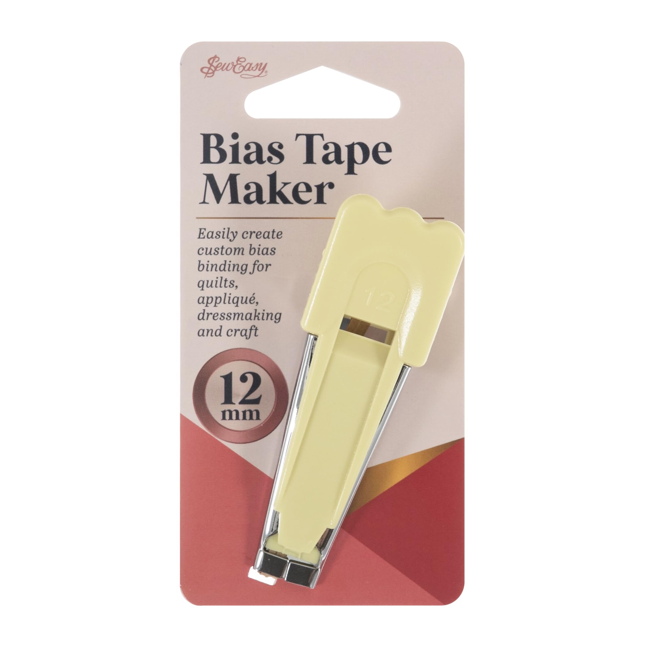 Sew Easy Bias Binding Maker –Creates 12mm Tapes Fusible & Non Fusible for Decoration in Celtic & Stained Glass Quilts, Sewing, Dressmaking