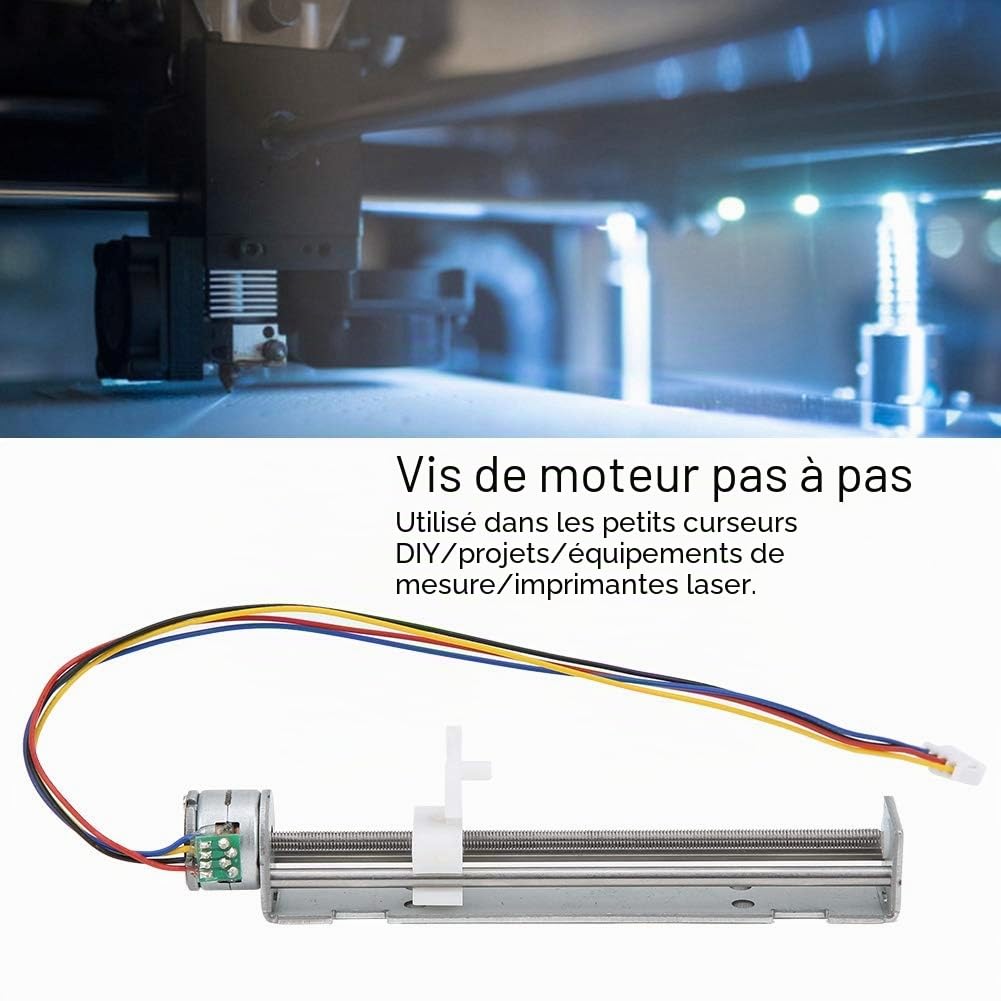 Moteur Pas à Pas à Vis sans Fin à Mouvement Linéaire Miniature 2 Phases 4 Fils Moteur Pas à Pas à Vis sans Fin à 18 Degrés Moteur Pas à Pas pour Machine de Gravure Bricolage