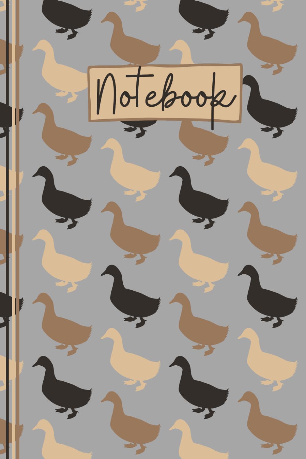 Duck Notebook: Cute Duck Lined Journal, The Perfect Novelty Duck Gift for Anyone who Loves Ducks or Birds - Grey
