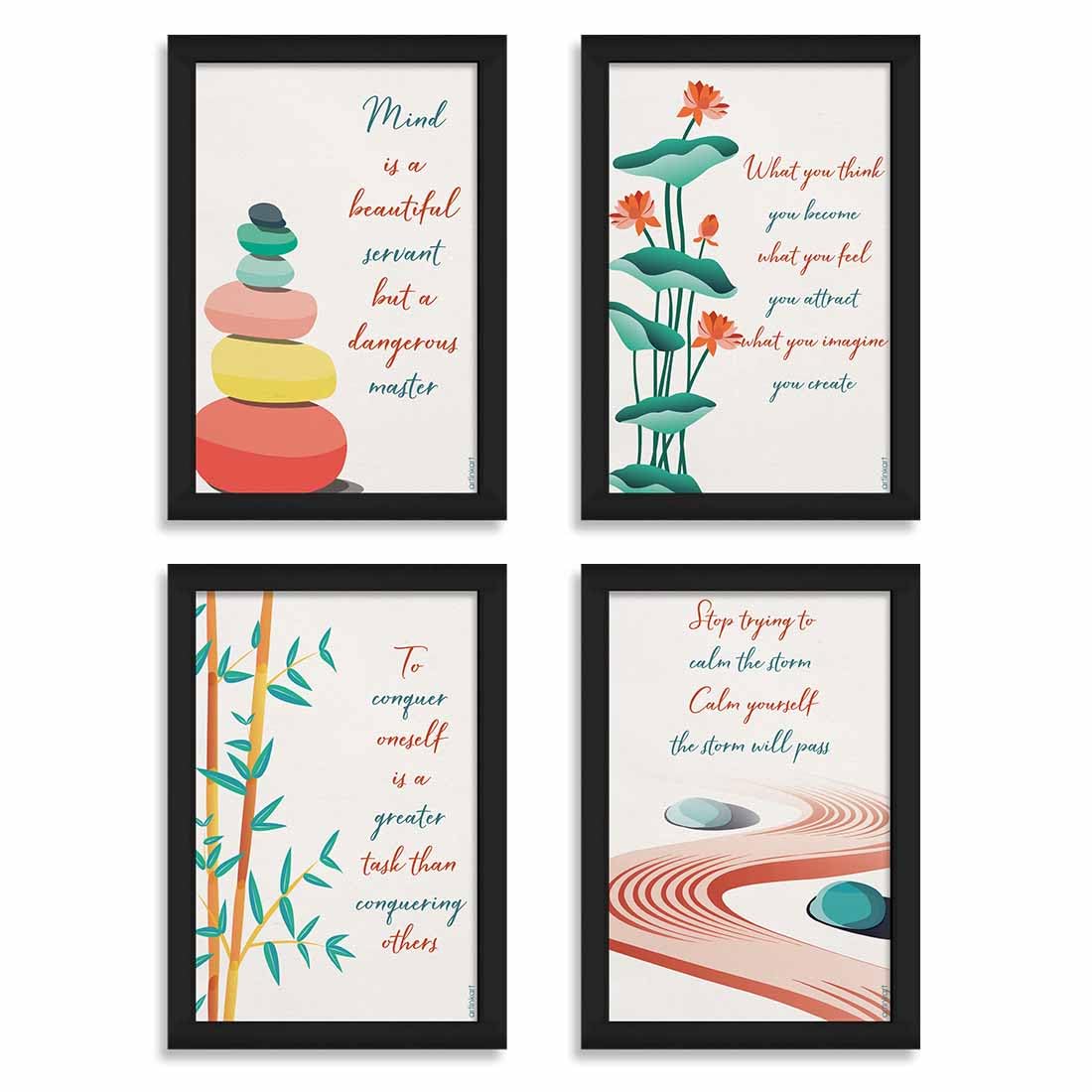 Gym & Motivational Wall Frames - 4 Pack -10 Gym & Motivational Wall Frames - 4 Pack -10