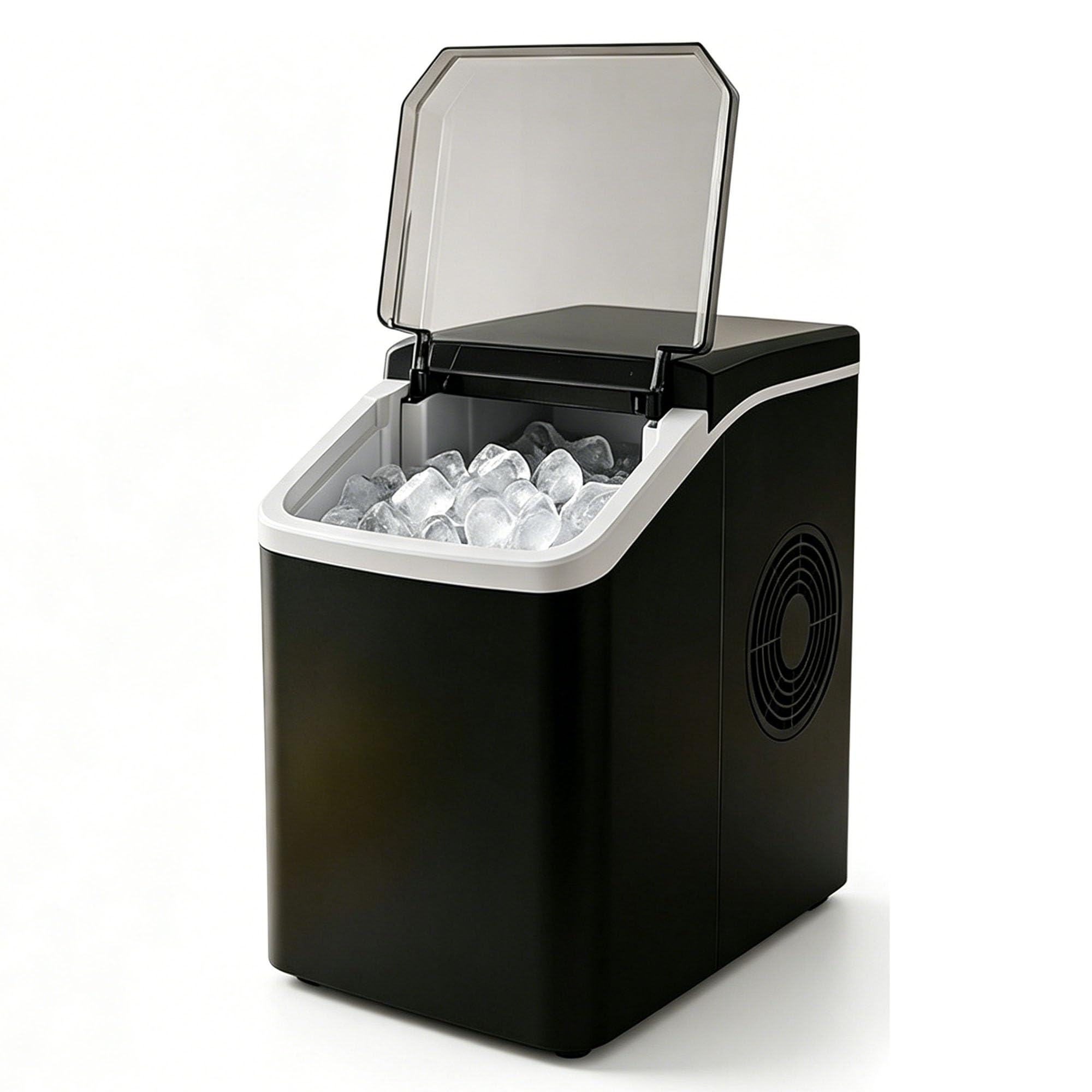 Fabbricatore di ghiaccio da tavolo, produttore di ghiaccio automatico, ghiaccio regolabile, rilevamento infrarossi, avviso acqua, per negozi di tè, caffetterie, campeggio(B)