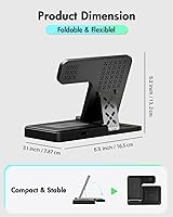 Vista 4 de Estación de carga inalámbrica para iPhone: Soporte de cargador 3 en 1, múltiples dispositivos para Apple - iPhone 17 16e 16 15 14 Pro Max 13 12 11