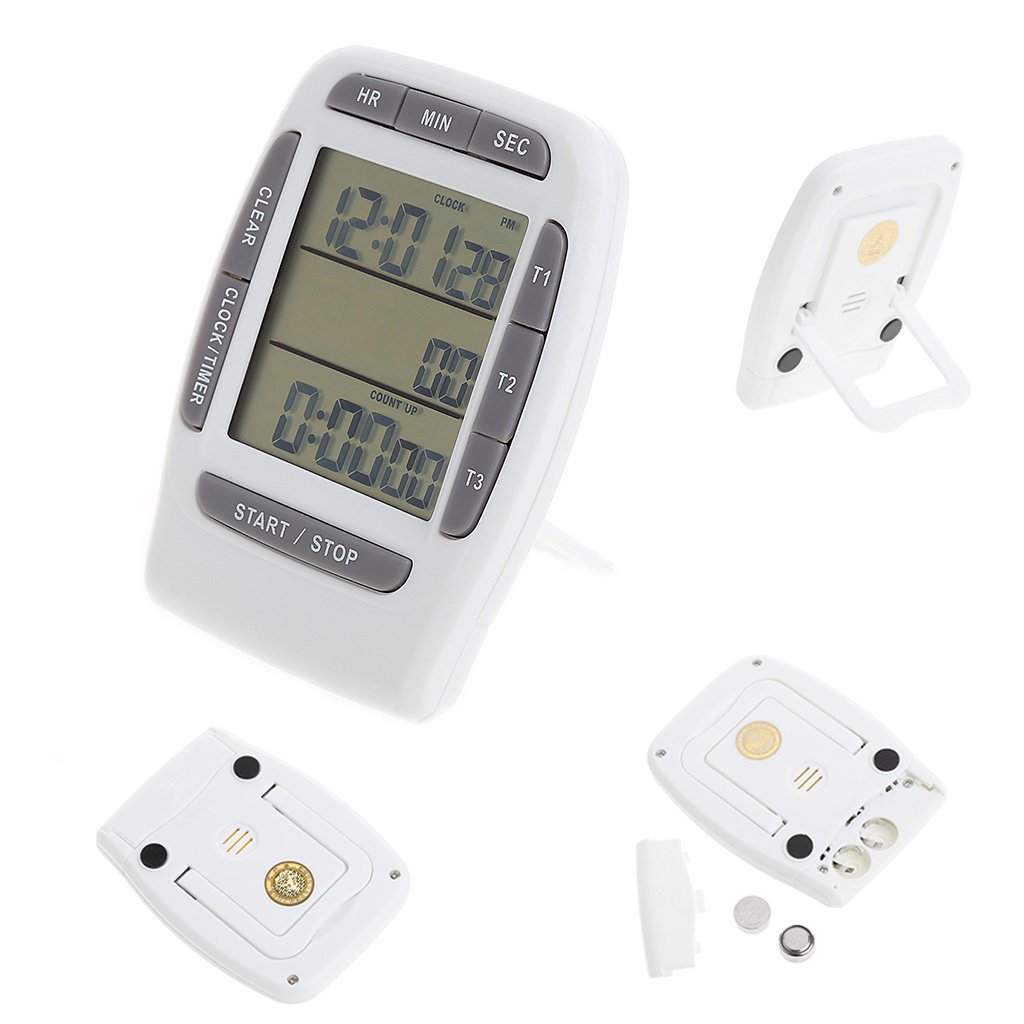 Minuteur à écran LCD, 3 canaux, 99 heures