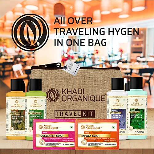 Image of Khadi Organique Travel Kit with Shampoo, Conditioner, Body Wash, Soap & Moisturiser