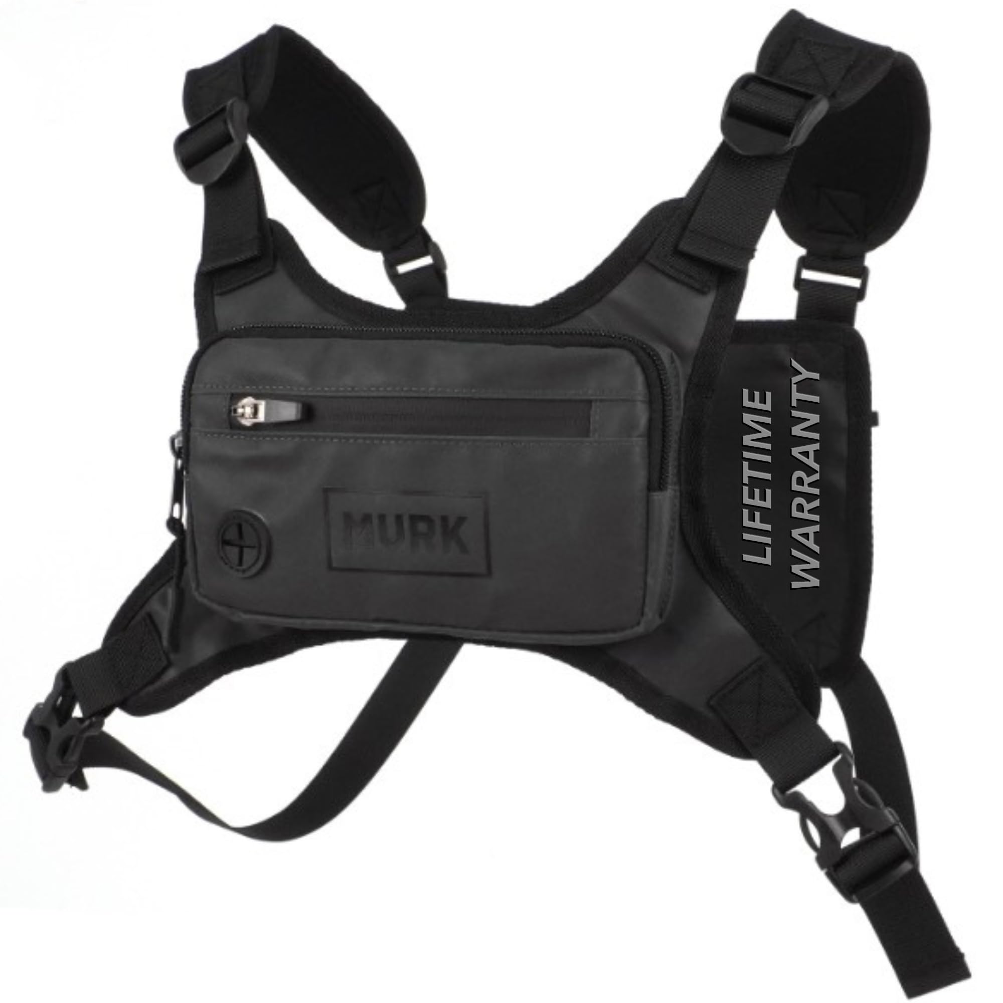 MVRK Waterproof Chest Pack - Minimalist Pack for Workout with Phone Holder and Extra Storage Lightweight Vest Running Backpack, Reflective elements
