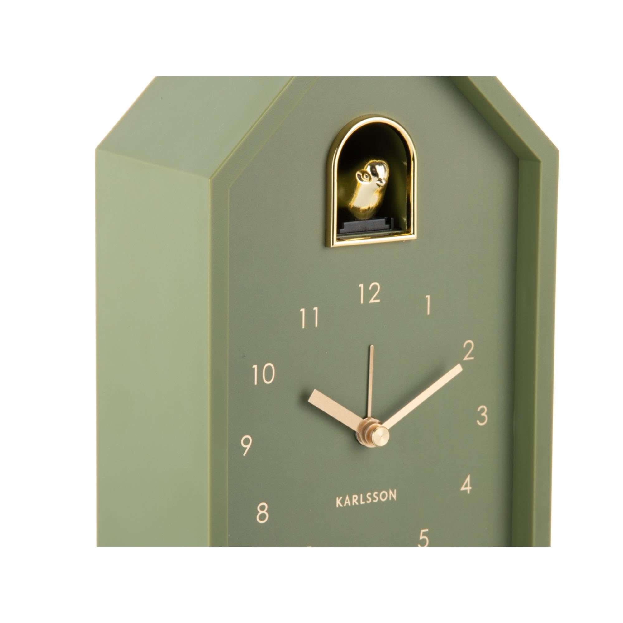 Karlsson KA6077GR Horloge murale moderne Motif coucou Vert