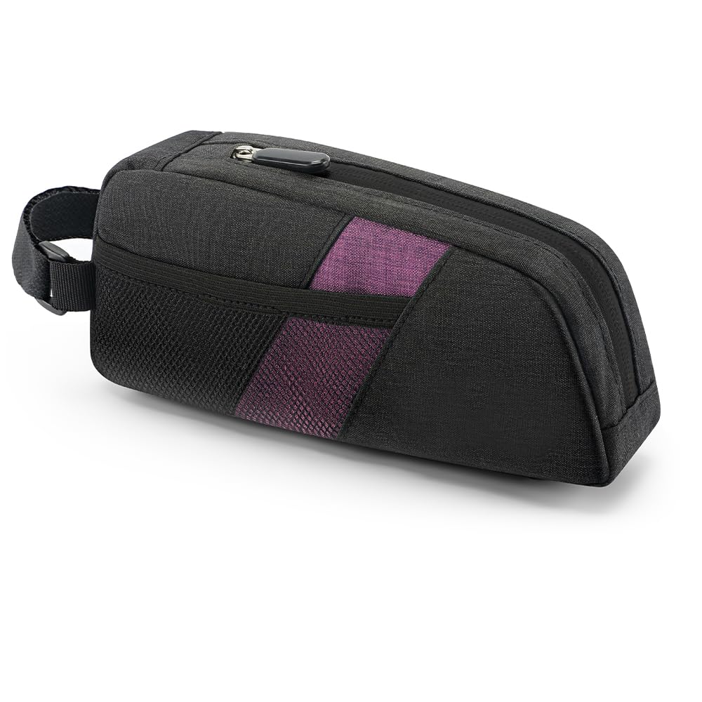 bike frame bags for medium frame fill the frame front waterproof road e bike mountain bicycle bag top tube bag cycling mtb bikes accessories for adult men women boys Bags Scratch (black with purple)