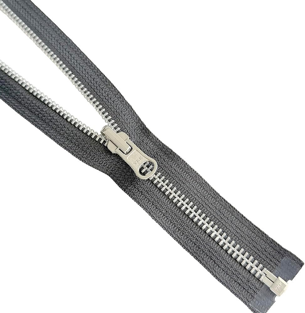 #5 Aluminum Metal YKK Medium Weight Inside/Outside Reversible Slide Jacket Zipper Separating (1 Zipper) Color Very Dark Grey #Y0004W Choose Your Length (Very Dark Grey #Y0004W, 28" Inches) image 3