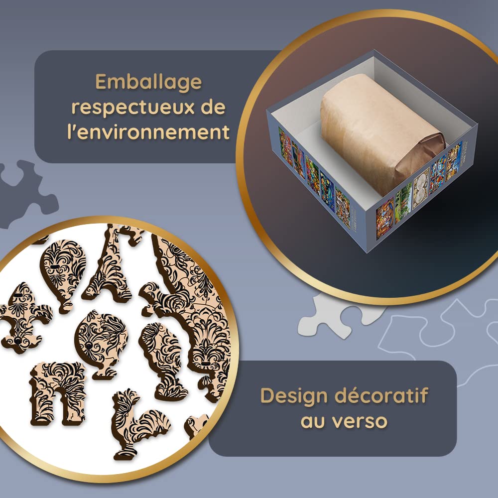 Trefl - Puzzle en Bois, De L'Amitié des Chiens - 1000 Pièces, Artisanat en Bois, Formes Irrégulières, 100 Figures d'animaux, Puzzle Moderne De Qualité Supérieure, Bricolage