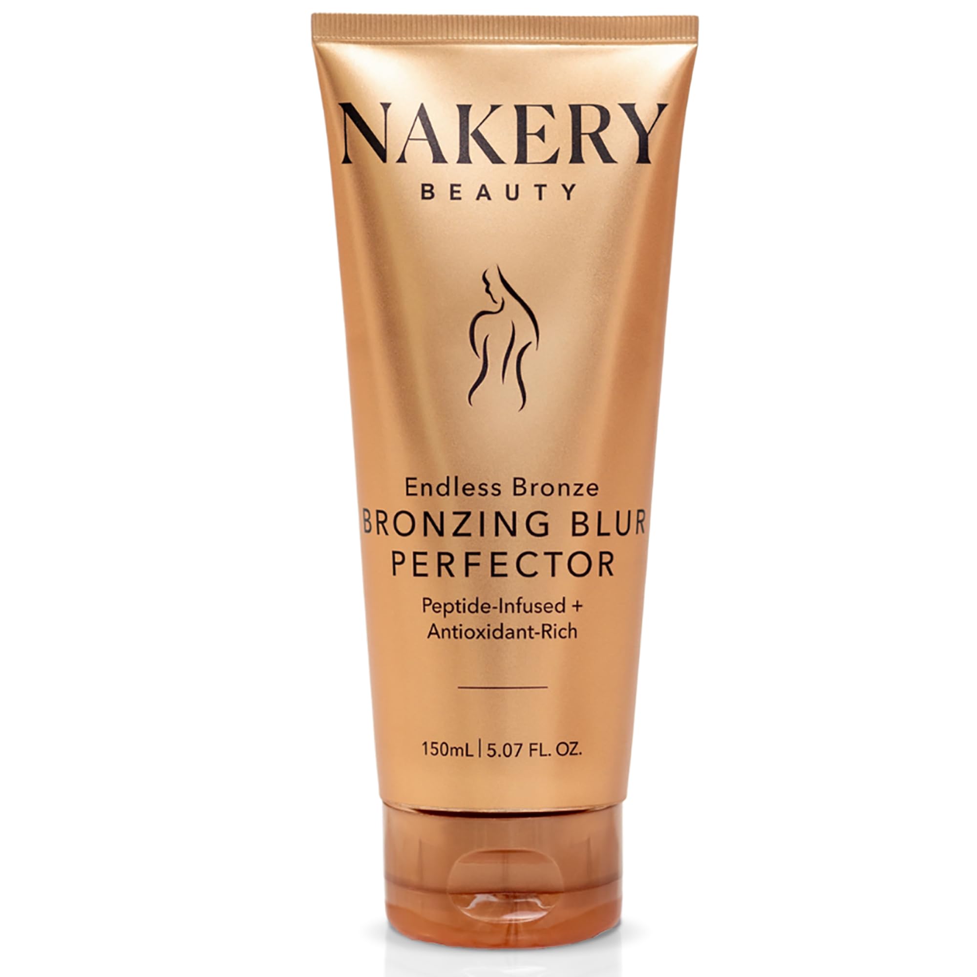 NakeryBronzing Blur Perfector, Instant Body Bronzer for Women, Skin Tint with Shimmer, Easy Rinse Formula for Natural Looking Sunless Glow, Tinted Lotion for Legs and Arms