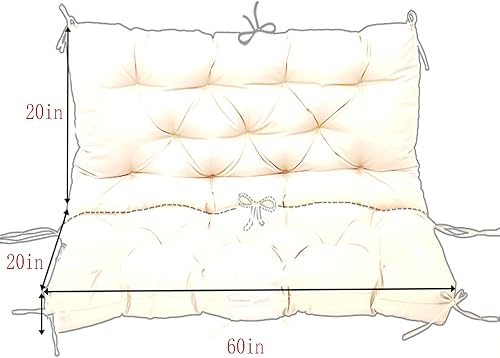 Miniatura 2 de SUMURI Cojines de columpio para porche, cojín de banco impermeable para muebles de exterior, cojines de repuesto lavables de 2 a 3 plazas, cojines