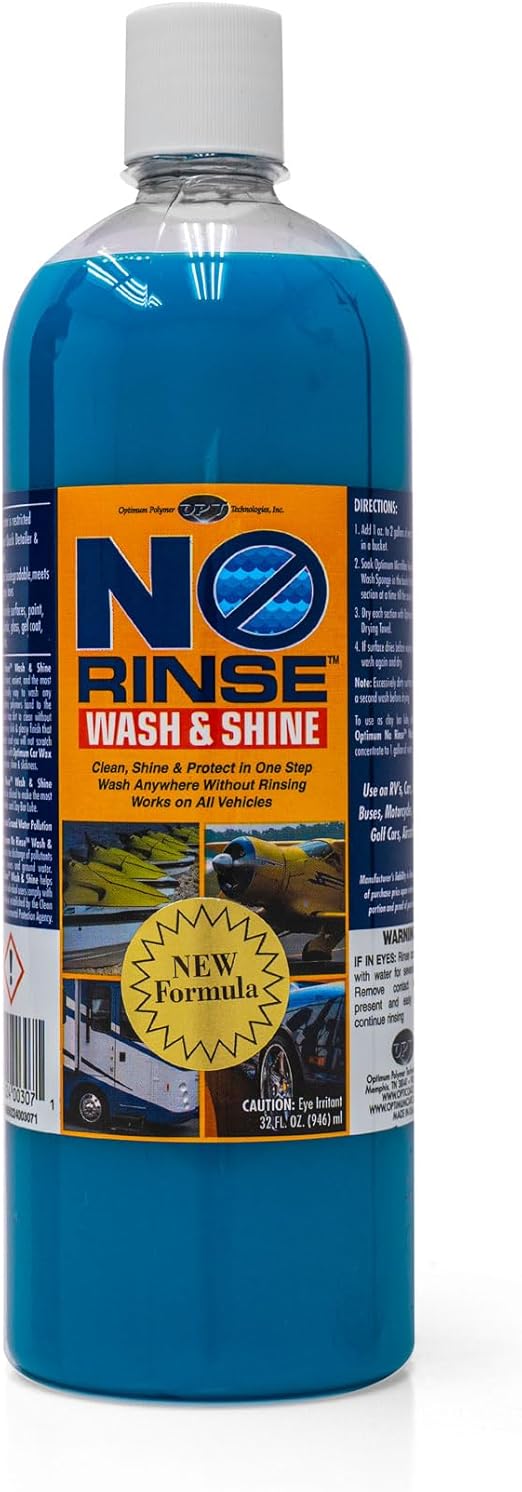 Optimum No Rinse Wash & Shine 32 oz. Bottle, Interior and Exterior Car Cleaner, Optimum