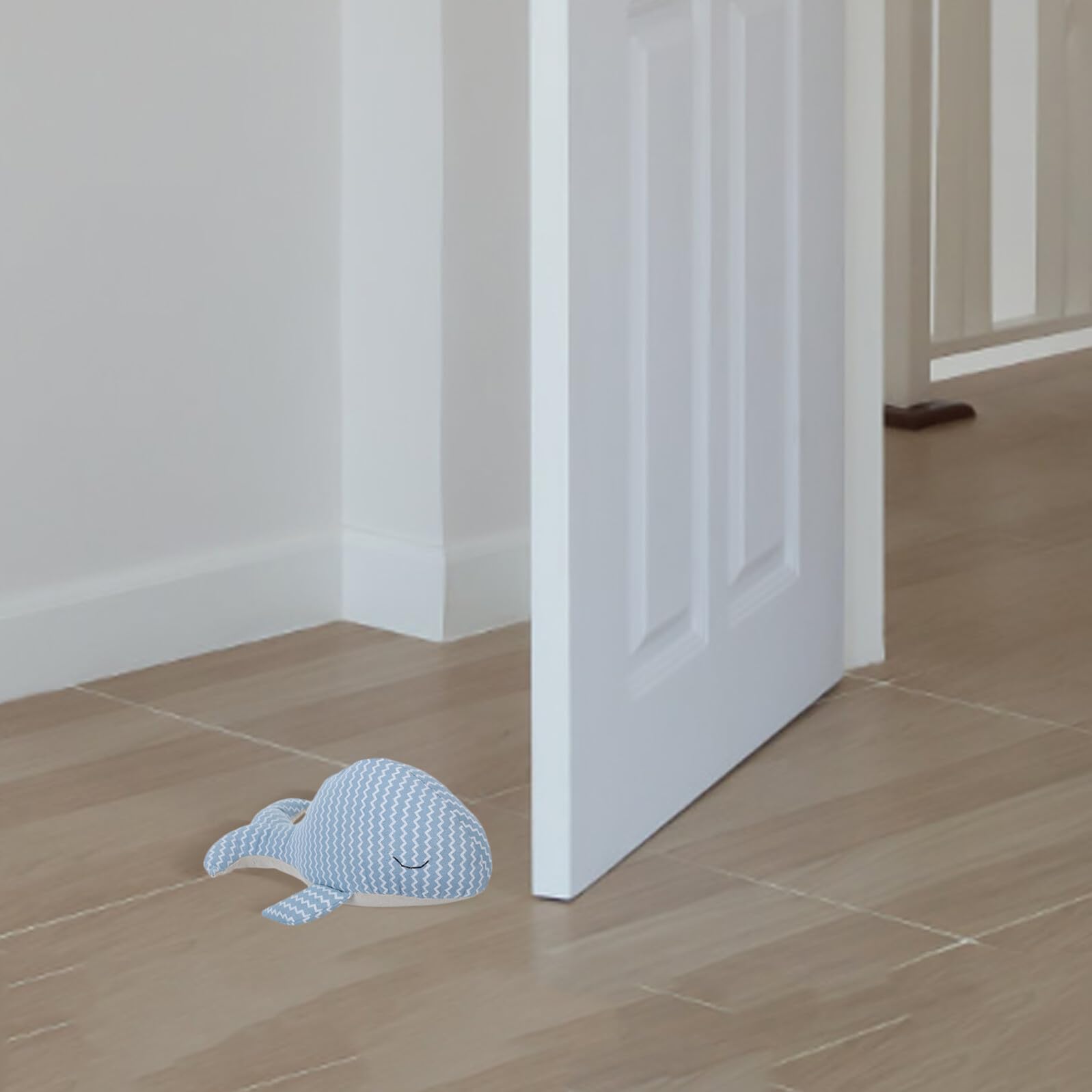 Veemoon Tope de Puerta de Tela Anticolisión Forma de Ballena de Dibujos Animados, Pequeño Tope Decorativo Azul Oscuro para Interior, Resistente al Viento, Accesorio Funcional para Hogar
