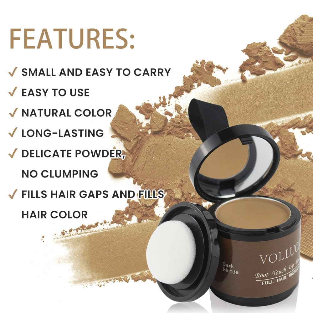 VOLLUCK Root Touch up Powder 10g, Covers Grey Roots & Conceals Thinning Hair, Hairline Powder for Men & Women, Natural Look - Image 4