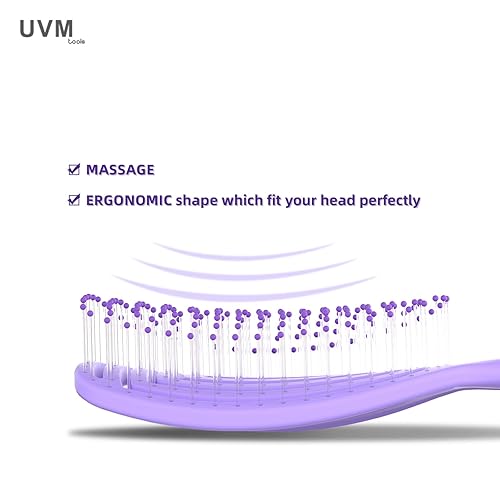 Miniatura 5 de Cepillo desenredante para el cabello, para mujeres, hombres y niños, sin tirones para cabello liso, rizado y húmedo (soplo)