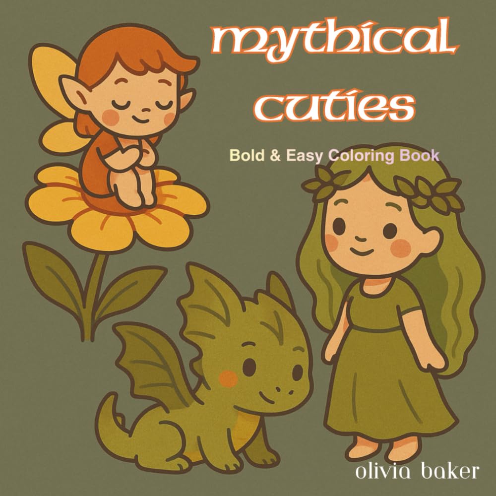 Mythical Cuties - Bold & Easy Coloring Book