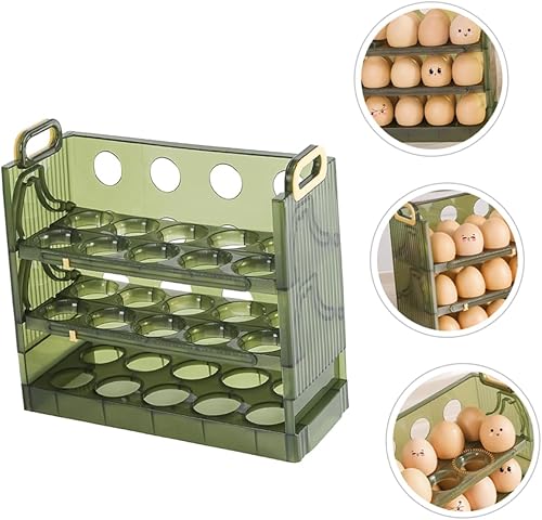 Miniatura 9 de Contenedor de huevos multicapa Soporte de huevos frescos Caja de almacenamiento de encimera Artefacto de huevo Portador de huevos Almacenamiento de