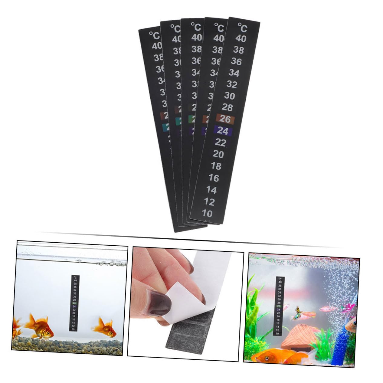 12 Piezas Pegatinas de Termómetro Digital para Acuario de Adhesivas para Temperatura Peceras para Peces