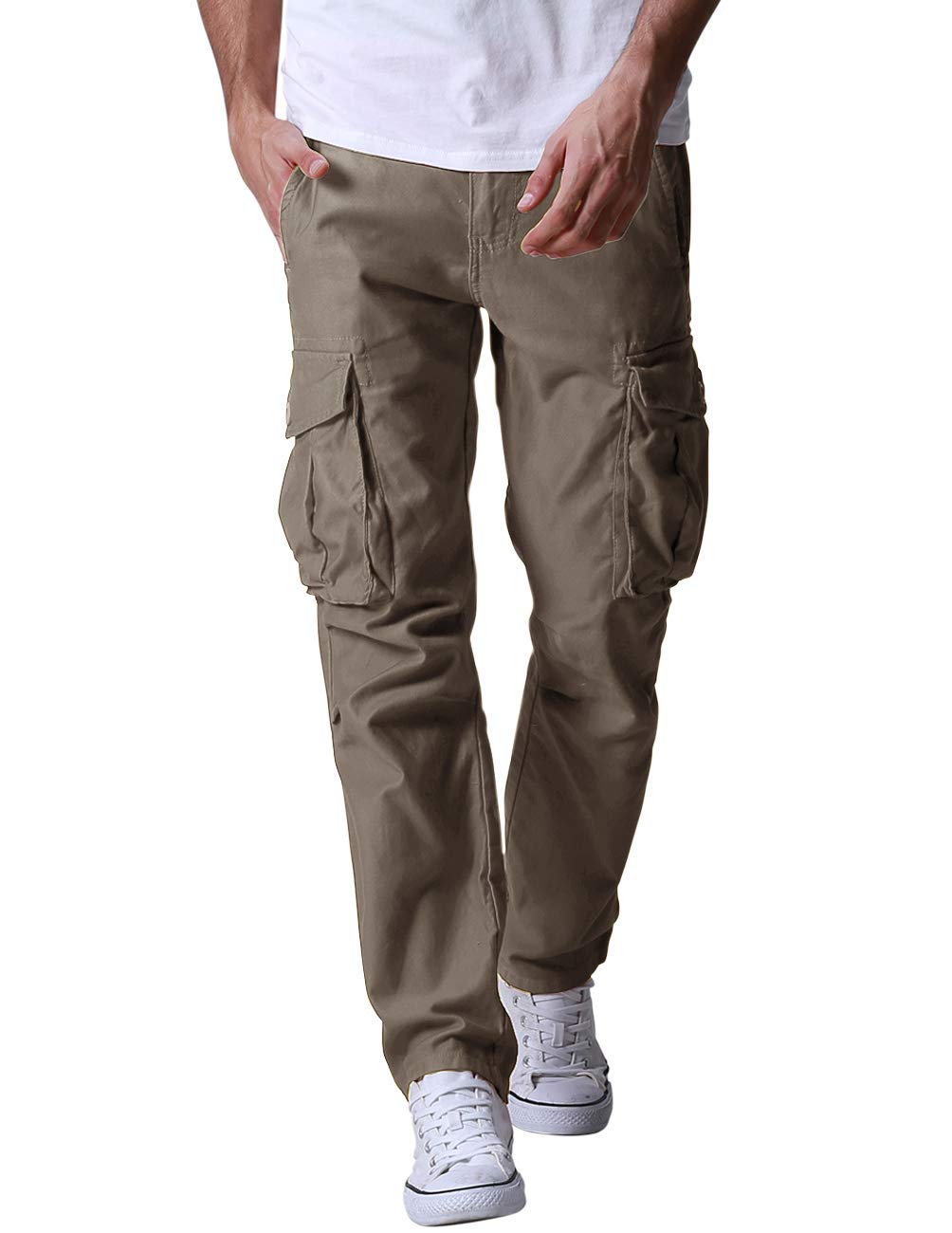Buy CHROES® Men's AthleticFit Cargo Pants 6071 Dark Khaki M at Amazon.in