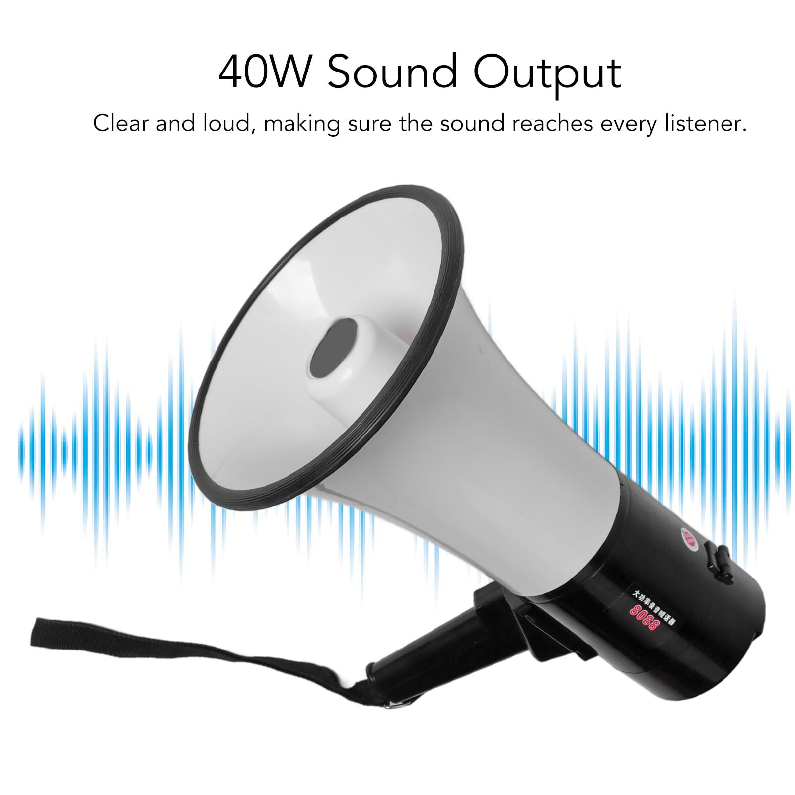 Greensen Altavoz Portátil Megáfono 40 W Batería Litio Recargable Amplificación Exterior Grabación Reproducción Mensajes