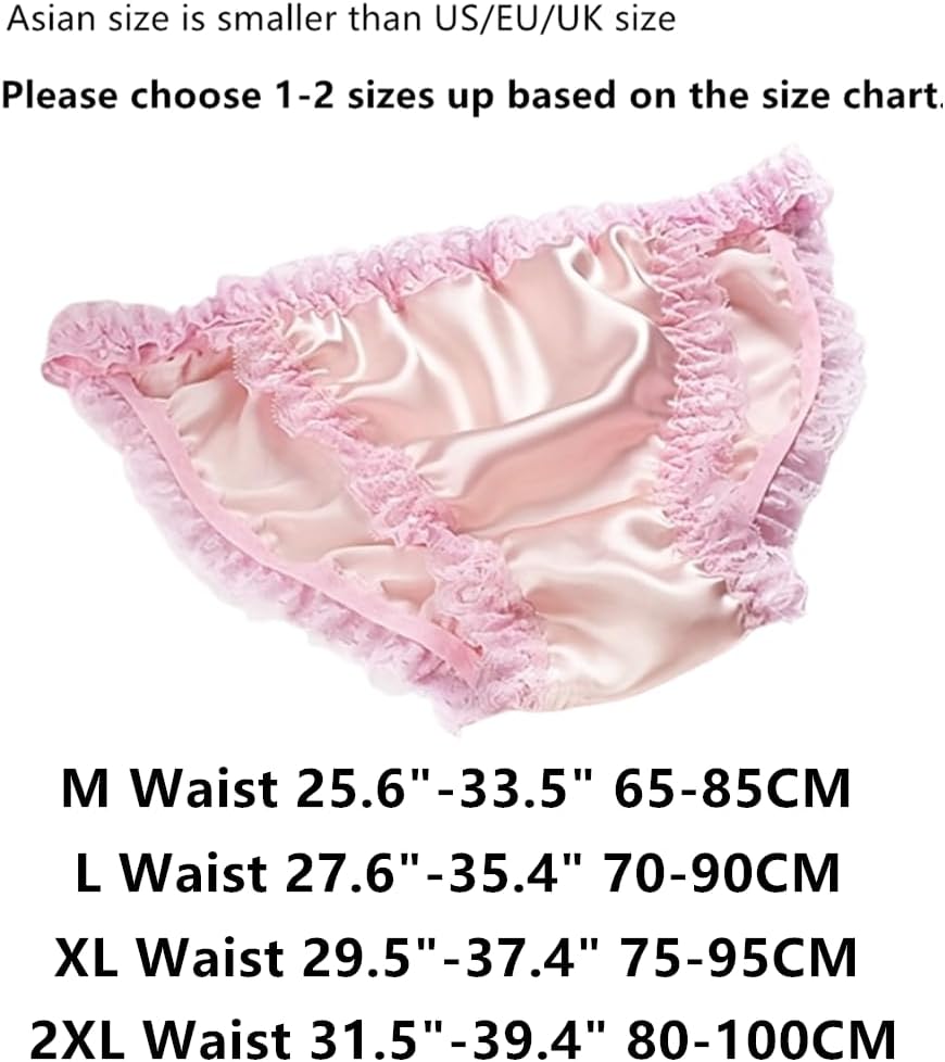 Womens Silk String Panties Satin Bikini Thong Lace Sexy Underwear 100% Natural Mulberry Silk Briefs