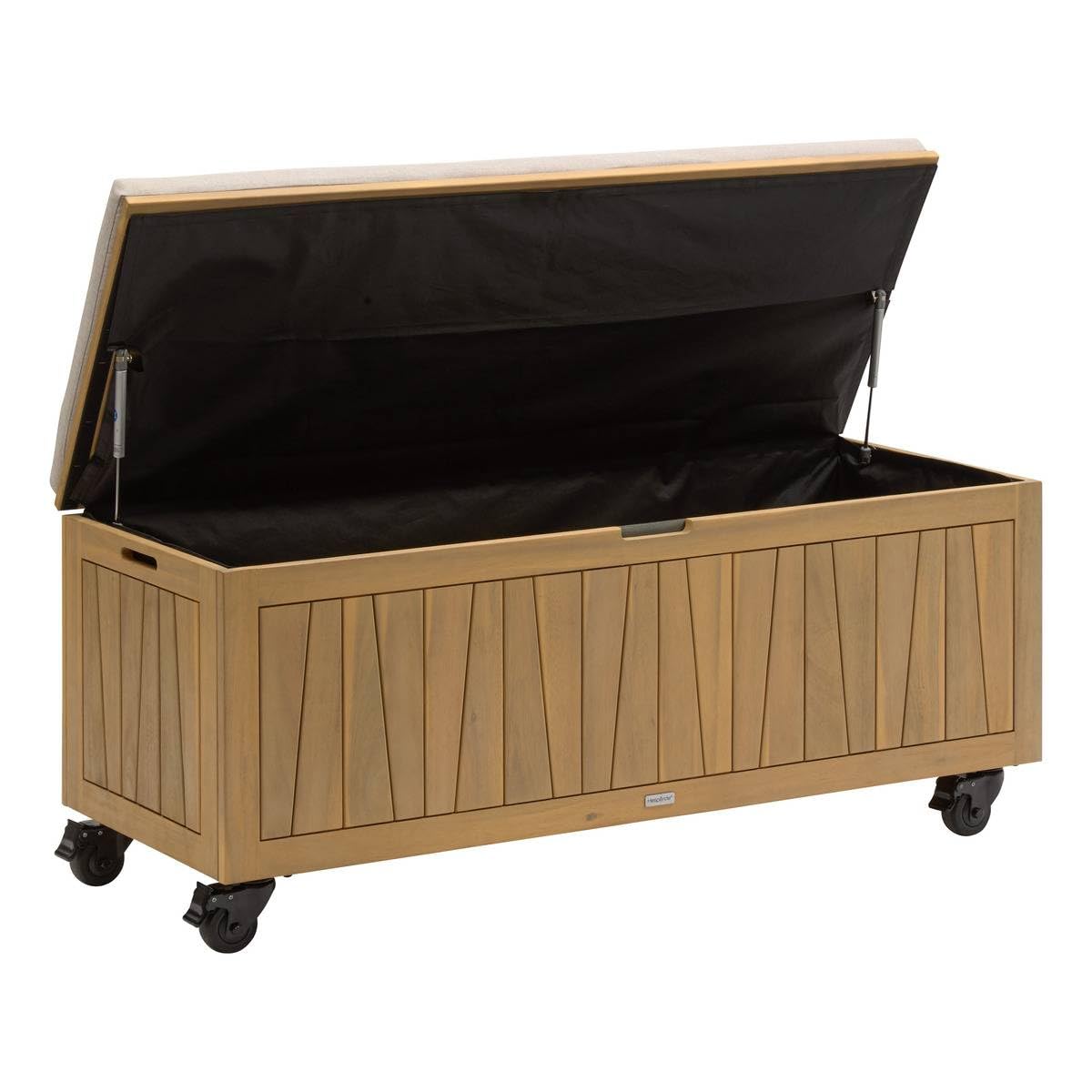 HESPERIDE - Coffre de rangement 210l avec assise lodgia beige acacia