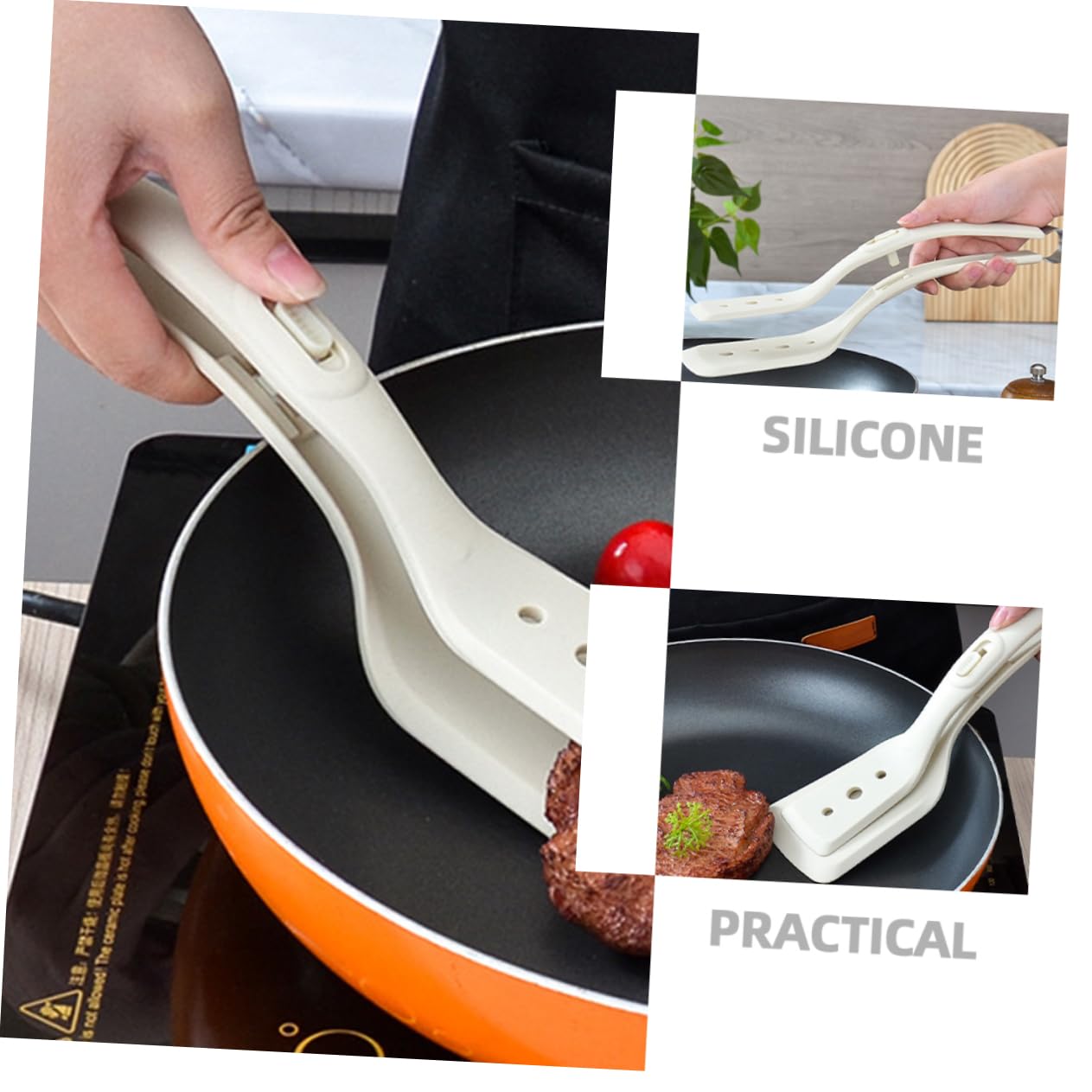 ABOOFAN Pince De Cuisine 5 Pièces Pinces à poisson en silicone truelle pince à spatule en silicone gadget de cuisine Résistance aux hautes températures spatule à frire petits outils