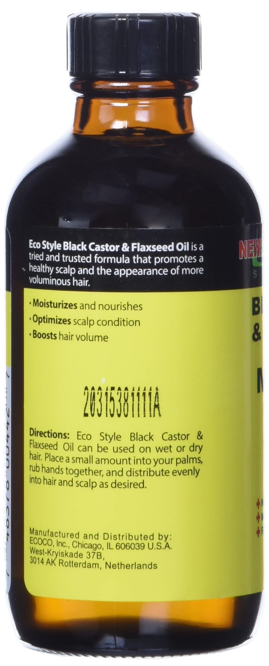 Ecoco Eco Style Black Castor Oil & Flaxseed Oil Maximum Hair Growth
