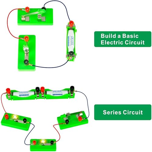 Miniatura 2 de OSOYOO Kit de aprendizaje de circuito de electricidad para niños para estudio de ciencias, circuito paralelo en serie, herramienta de aprendizaje de