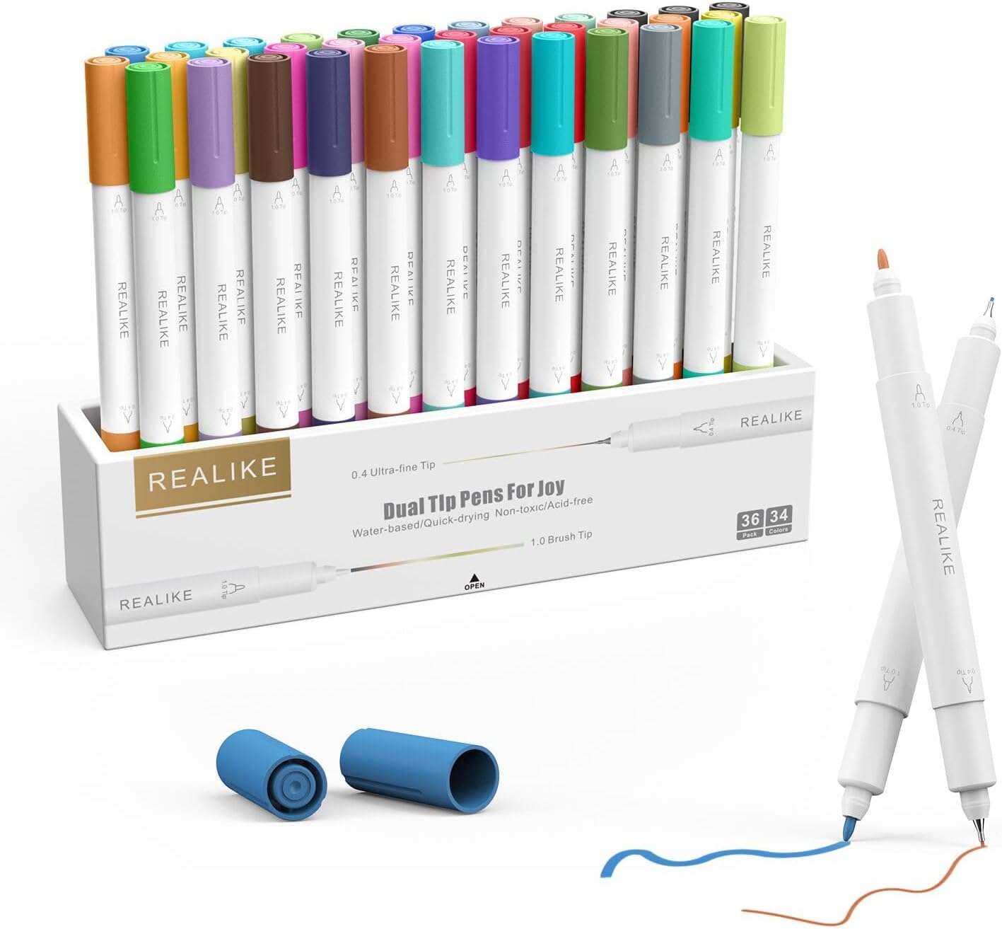 Dual Tip Pens for Cricut Joy Accessories Tools Dual Tip Marker Pens Set of 36 Pack Assorted Writing Drawing Fine Point Pen Compatible with Cricut Joy Cutting Machine (0.4 Tip & 1.0 Tip)