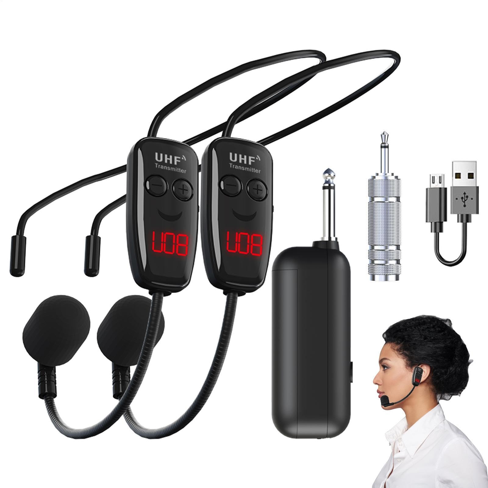 Microfono per auricolari fitness | Microfono wireless a mano e ad archetto - Microfono a mano Amplificatore vocale, Altoparlante palcoscenico in un'area aperta, che q