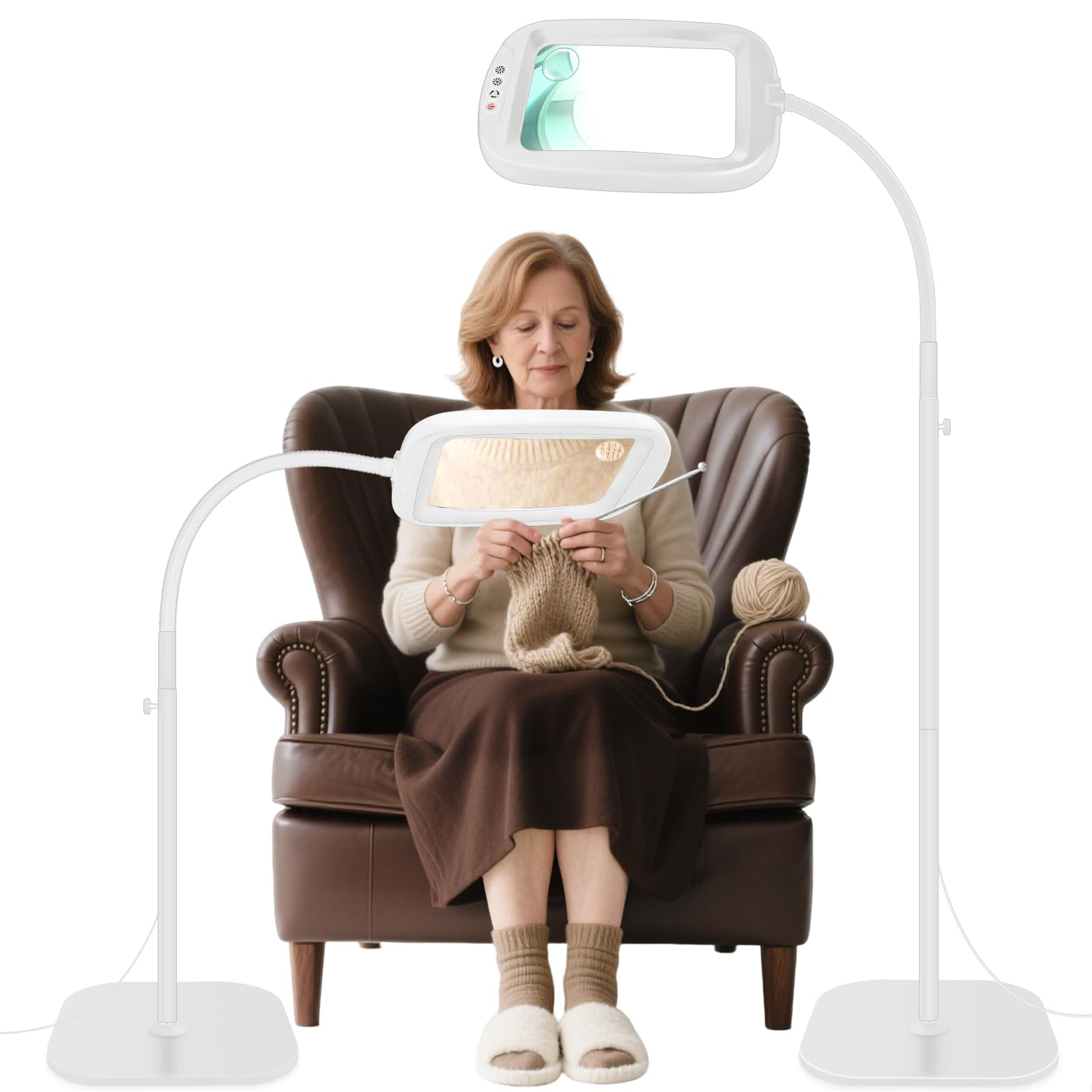NZQXJXZ 10x vergrootglas met licht en standaard, 60 leds