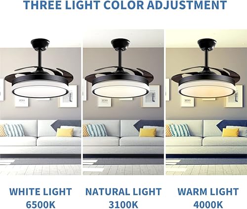 Miniatura 2 de Ventiladores de techo retráctiles con luces de control remoto ventilador de techo empotrado de araña ventilador de techo moderno de 42 pulgadas con