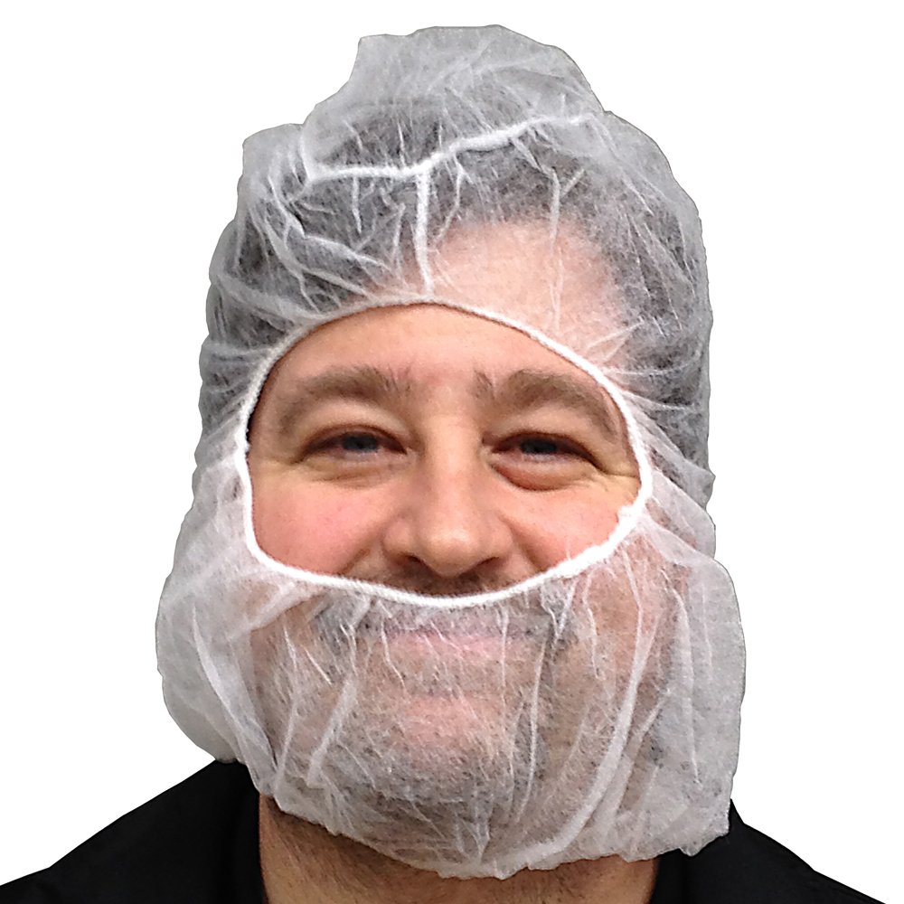 UltraSource 444065 Polypropylene Hair Net/Beard Cover, Large, Latex Free, White (Pack of 100)