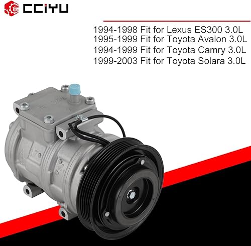 Miniatura 5 de cciyu Compresor de CA con embrague 1994-1998 apto para Lexus ES300 3.0L 1995-1999 apto para Toyota Avalon 3.0L CO 10241GLC