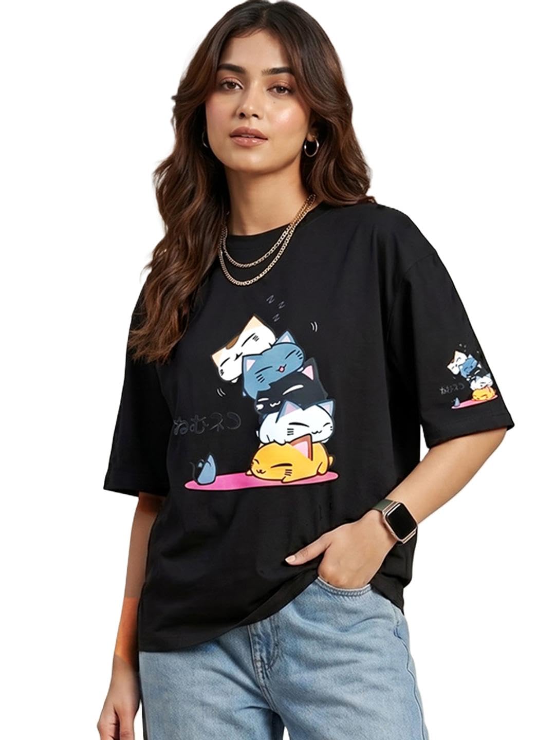 addyvero Women Graphic Printed Oversized T-Shirt-picture-53