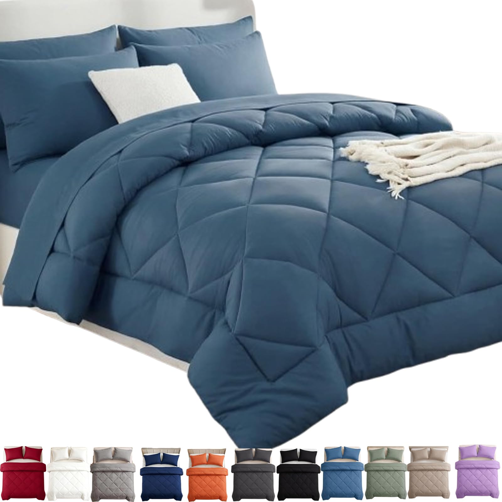 GXHNB Duvet And Cover In One, With 2 Pillowcases (Blue,220 * 240cm)