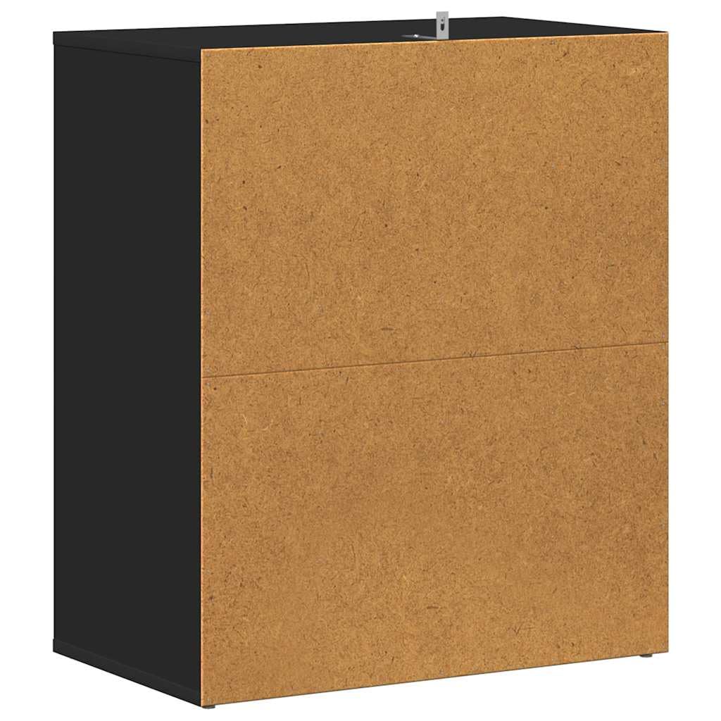 Zapatero negro 60 x 35 x 70 cm de madera con 5 estantes, organizador de zapatos para montaje en suelo o pared, fácil de limpiar