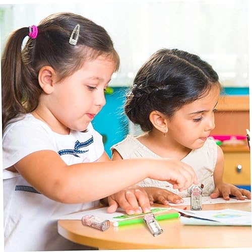 Miniatura 9 de 4 sacapuntas manuales rosas y grises para niños, sacapuntas de garra de gato con tapa para suministros de oficina y hogar, sacapuntas