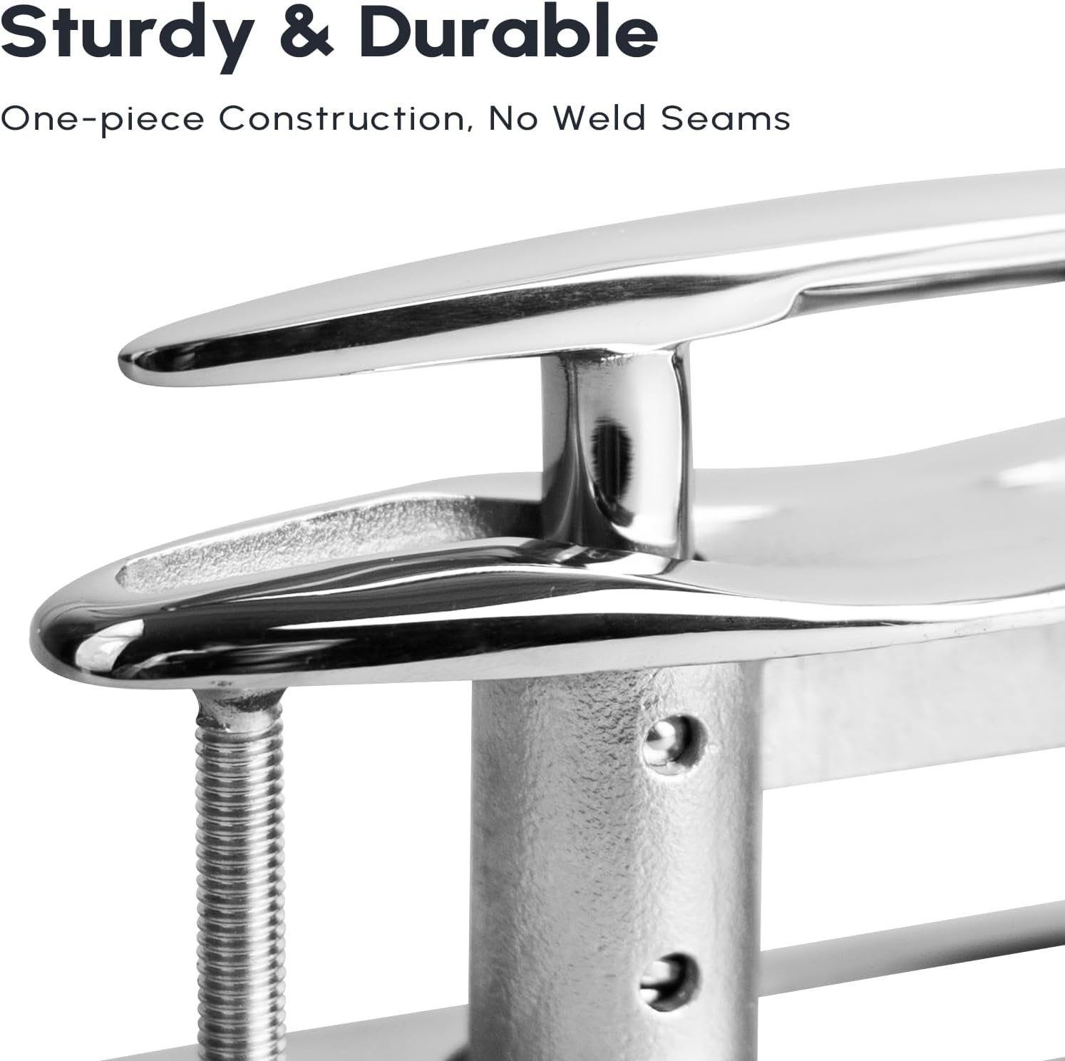 5/6 Inch Retractable Pull Up Cleat, 1/2 Pack 316L Stainless Steel Boat Cleat, Flush Mount Dock Cleat with Backing Plate & Lock Nuts for Boat Yacht
