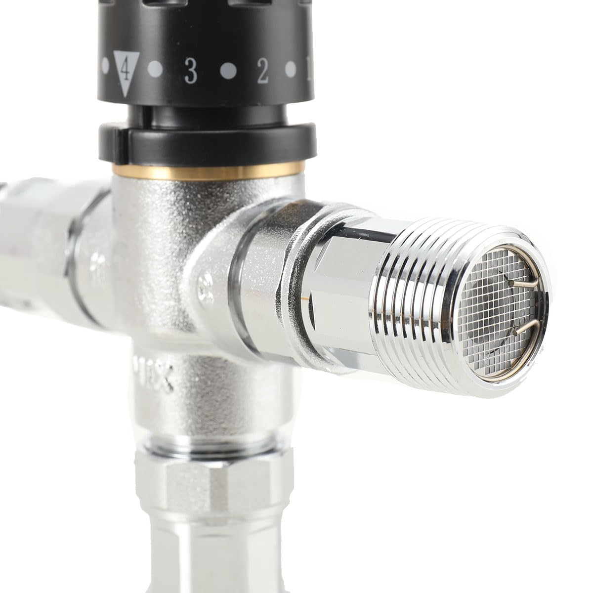 15-65℃ Thermomischer Brauchwassermischer Mischventil, 3/4 Zoll Einstellbar Thermomischer incl. 3x Verschraubung für Ingenieurprojekte