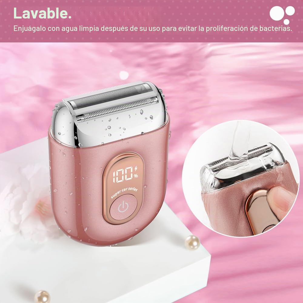 Afeitadora Eléctrica Mujer Zona Íntima y Facial – Amurhey Rasuradora Mujer Zona Intima Recargable USB-C, Uso Húmedo y Seco, IPX7 Impermeable, Mini Maquinilla Afeitar