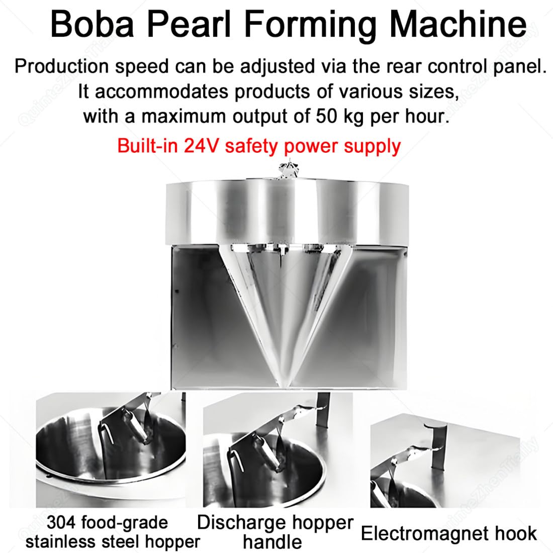 Automatische Tapiokaperlen Milchtee Maschine,Gewerbliche Spreizboba | Popping-Boba-Werkzeug-Maschine,18w,Einstellung Geschwindigkeit & Größe,Formwerkzeug für Bubble-Tea-Läden & Restaurants